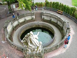 De Donauquelle in Donaueschingen is eigenlijk de bron van de Donaubach