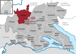 Elhelyezkedése Baden-Württemberg térképén