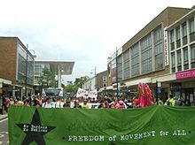 Manifestation No Border à Crawley, Royaume-Uni, Septembre 2007