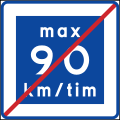 Rekommenderad lägre hastighet max 90 km/h upphör