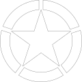 United States 1942-1945 Five-pointed white star (type 2): military vehicles.