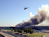 El Pentágono después del impacto del vuelo 77 de American Airlines.