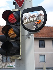 A traffic mirror