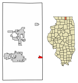 Location of Garden Prairie in Boone County, Illinois.