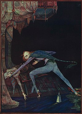 Illustratie door Harry Clarke voor de uitgave van "The Tell-Tale Heart" van 1919