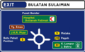 4-way roundabout directional sign with exit number