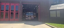 One of the fire engines in the garage at N 3rd St Fire Administration Building.