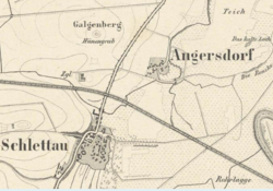 Das Großsteingrab Angersdorf auf dem Messtischblatt 283 von 1851