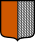 a shield of brownish orange