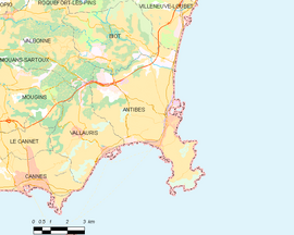 Mapa obce Antibes