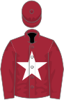 Maroon, white star on body