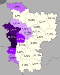 Доля поляков по районам >15% 5–15% 2–5% 1–2% 0,5–1% <0,5%