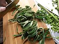 Slicing lotus leaves