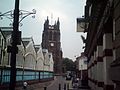 St. Mary's Church, with the historic glass market in the foreground on the left