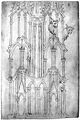 Villard de Honnecourt - karta z fragmentem wieży katedry w Laon