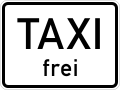 Zusatzzeichen 1026-30 Taxi frei