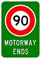 (A41-4) Motorway Ends (90 km/h speed limit)