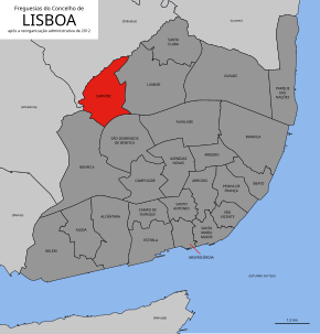 Localização no município de Lisboa