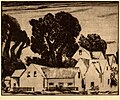 Etching: Houses & Trees, c. late 1910s