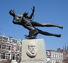 Den Haag, Sweelinckplein, Monument J.P. Sweelinck van Dirk Bus.