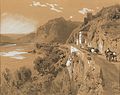 Cesta podél Dunaje, kresba s akvarelem, 1897