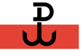 II.Dünya Savaşı sırasında Nazi Almanyası karşıtı Polonya Gizli Devleti ve Armia Krajowa bayrağı (1942–1945)