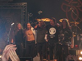 Gamma Ray na een optreden in Barcelona, Spanje.