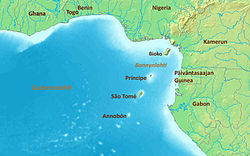 São Tomén, Príncipen ja Annobónin saarten sijainti.