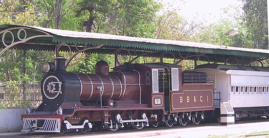 Train with steam engine in National Rail Museum, New Delhi