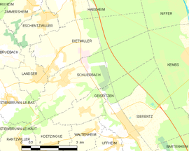 Mapa obce Schlierbach