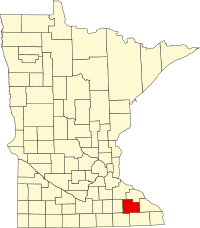 Locatie van Olmsted County in Minnesota