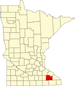 Karte von Olmsted County innerhalb von Minnesota