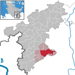 Elhelyezkedése Schleswig-Holstein térképén