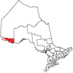 Location of Unorganized Rainy River District