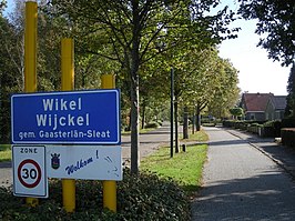 Wijckel, bord met de oude gemeentenaam (2007)