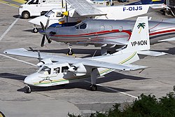 Eine Britten-Norman Islander (VP-MON) der Fly Montserrat