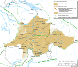 map of Raetia Curiensis during the 9th to 11th centuries