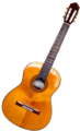 Guitarra, exemple d'instrument de còrdas peçugadas.