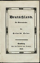 „Deutschland. Ein Wintermärchen.“ Einband (Interimsbroschur) der ersten Separatausgabe 1844