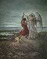 Jakob worstelt met de engel (Gustave Doré)
