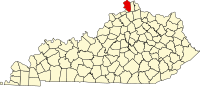 Map of Kentaki highlighting Boone County