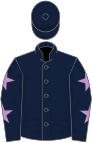 Dark blue, mauve stars on sleeves