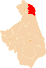 Localização do Condado de Sejny na Podláquia.