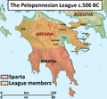 Peloponnesian League (550-366 BC) in 506 BC.