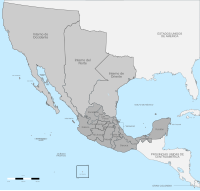 Die deelstate van Meksiko in 1823