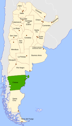 Location o Chubut athin Argentinae