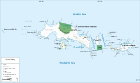 Mapa de las Orcadas del Sur
