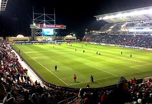 Das Stadion beim MLS-Spiel der Regular Season zwischen Chicago Fire und New England Revolution am 9. März 2013