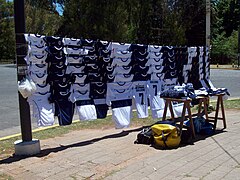 Venta callejera de camisetas GELP.JPG