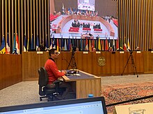 Crissthian Manuel Olivera Fuentes rinde su declaración testimonial frente a los jueces y las juezas de la Corte Interamericana de Derechos Humanos en la audiencia pública contra el Estado peruano